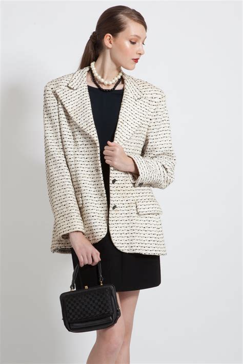 chanel blazer and skirt|chanel vintage blazer.